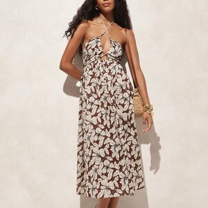 J. Crew Cutout halter beach dress in floral cotton voile